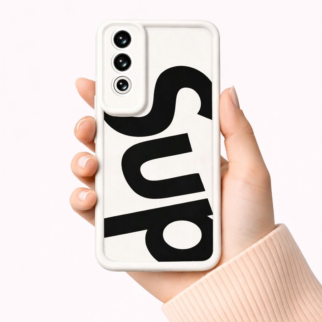 Bold Monochrome Typography Silicone Case for Apple iPhone Series – view 1