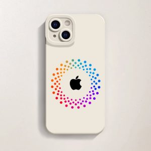 Vibrant Spectrum Circle Silicone Case for Apple iPhone Series