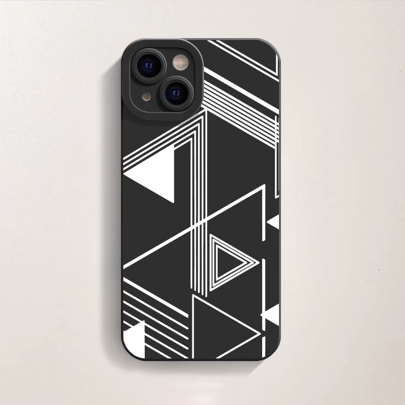 Monochrome Geometric Vibes Silicone Case for Apple iPhone Series – view 1
