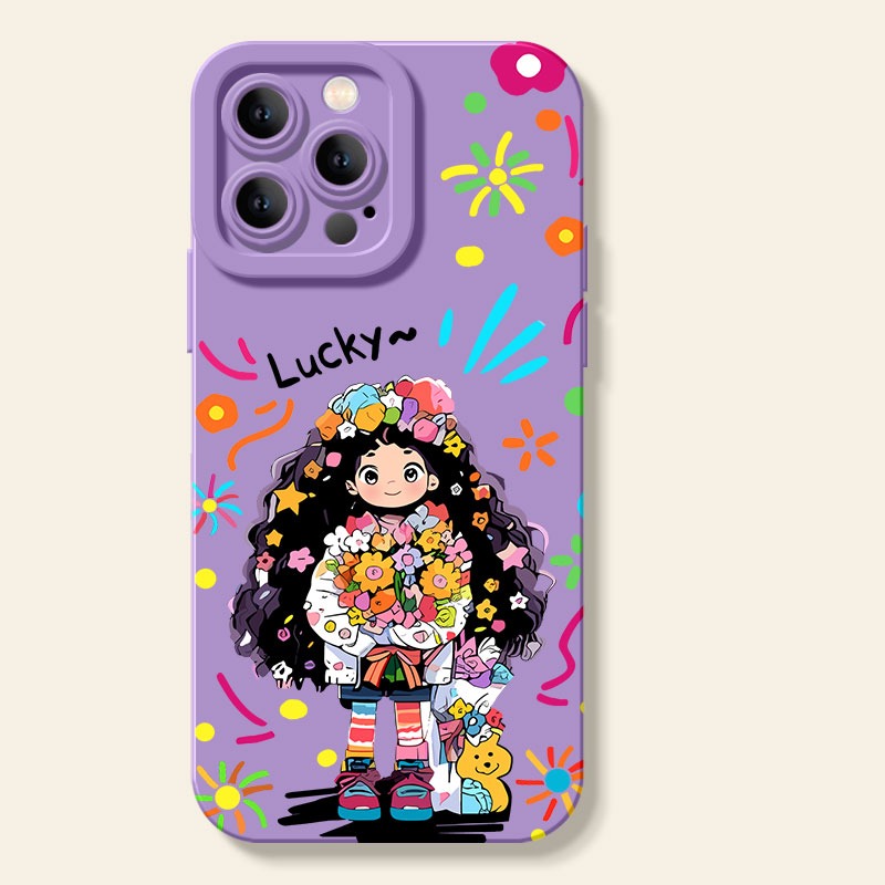 Lucky Flower Girl Charm Silicone Case for Apple iPhone Series – view 3