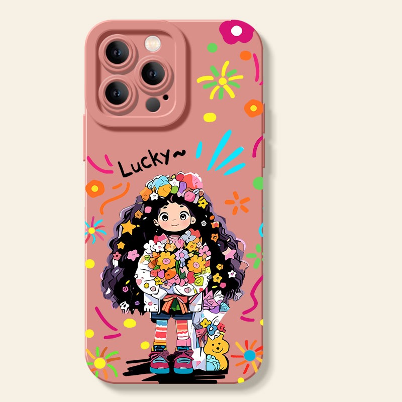 Lucky Flower Girl Charm Silicone Case for Apple iPhone Series – view 4