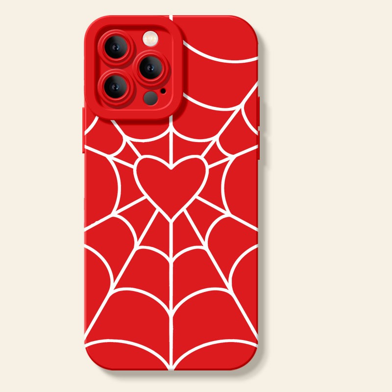 Heart Web Red Silicone Case for Apple iPhone Series – view 3