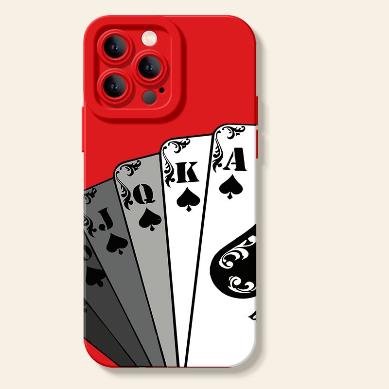 Royal Flush Spade Design Silicone Case for Apple iPhone Series – view 3