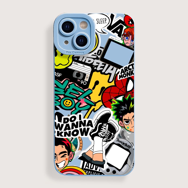Vibrant Pop Culture Collage Silicone Case for Apple iPhone Series – view 3