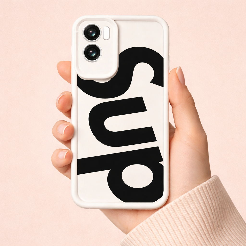 Bold Black & White Statement Silicone Case for Apple iPhone Series – view 3