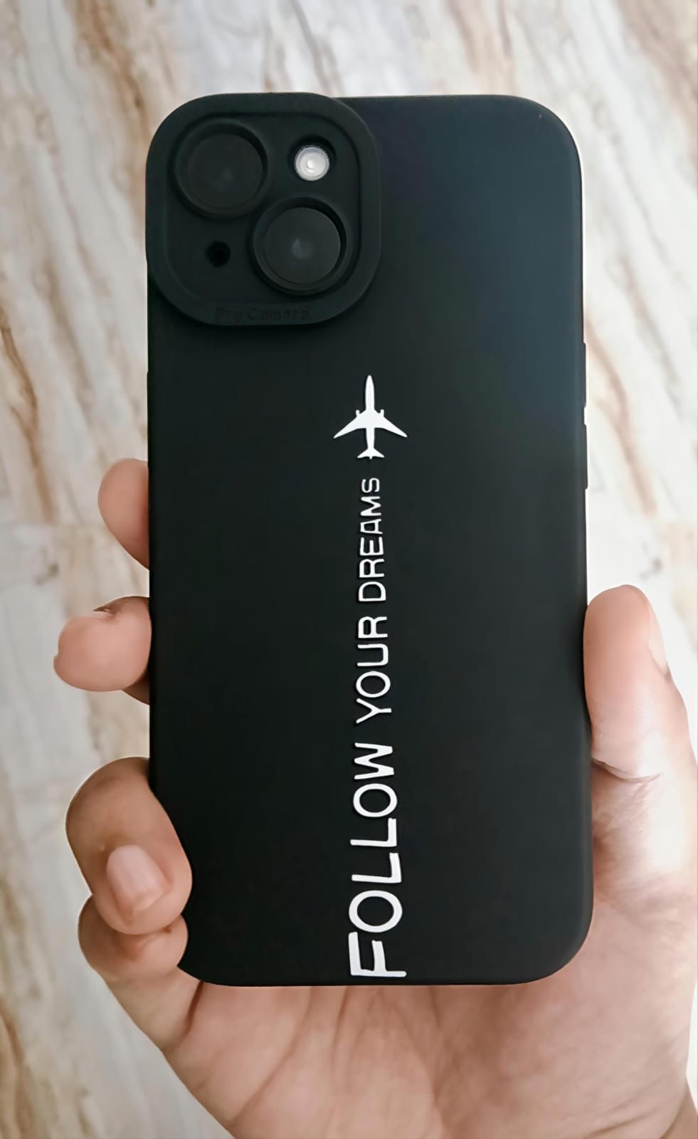 Customer photo of Dream Chaser Jet Black Silicone Case for Apple iPhone Series