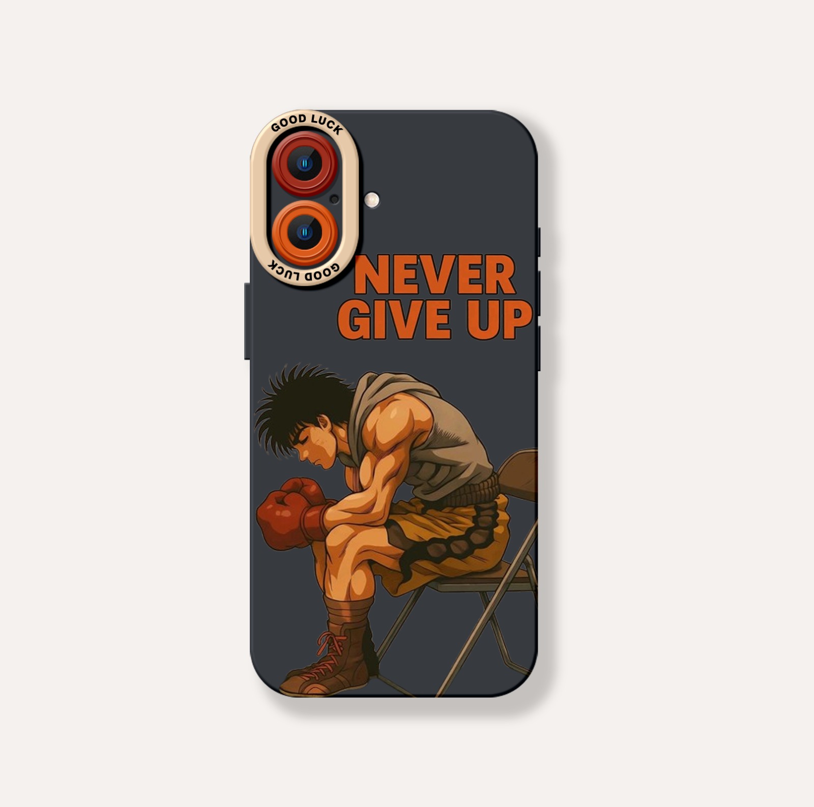 Motivational Boxer 'Never Give Up' Silicone Case for Apple iPhone Series – view 2