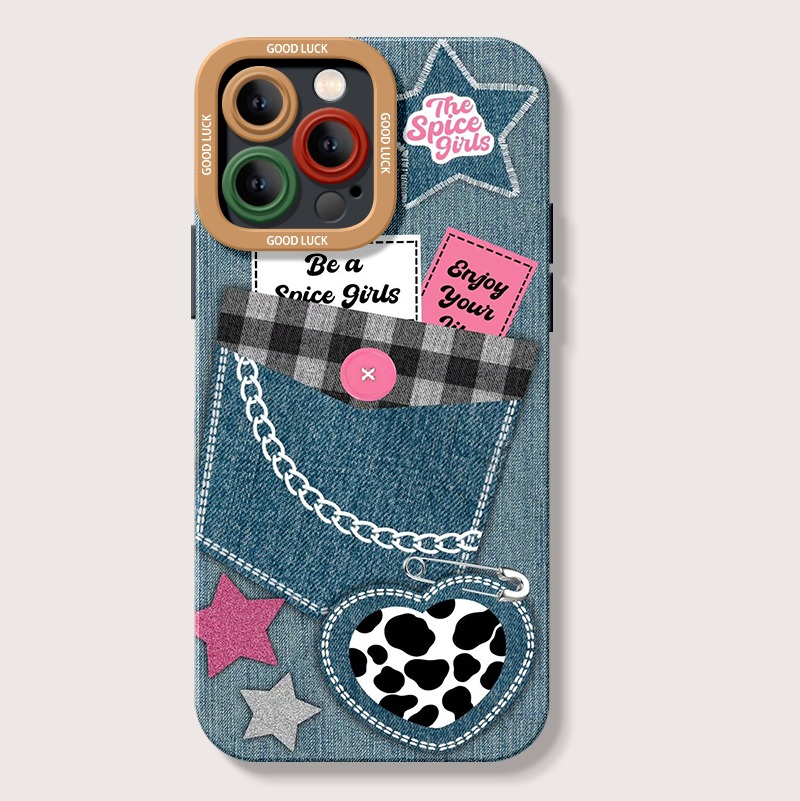 Retro Denim Charm Silicone Case for Apple iPhone Series – view 1