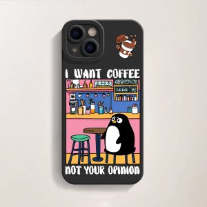 Penguin Cafe Vibes Silicone Case for Apple iPhone Series