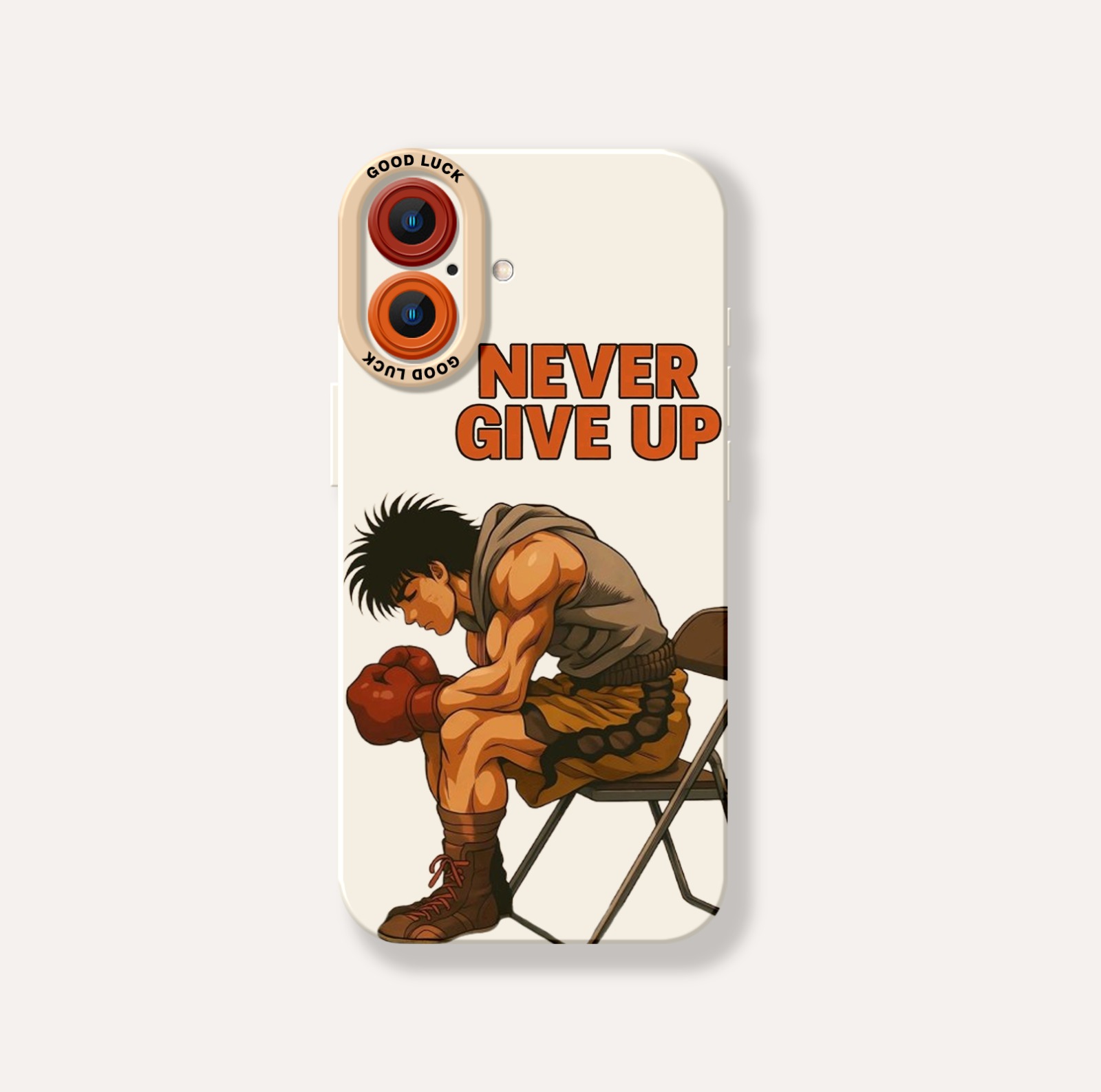 Motivational Boxer 'Never Give Up' Silicone Case for Apple iPhone Series – view 3