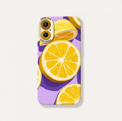 Lemon Zest Charm Silicone Case for Apple iPhone Series - iPhone 15, White