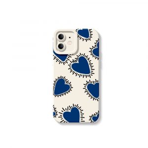 Radiant Blue Hearts Silicone Case for Apple iPhone Series