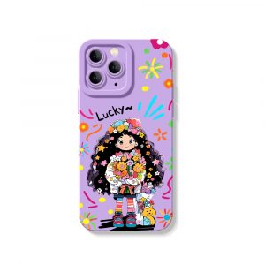 Lucky Flower Girl Charm Silicone Case for Apple iPhone Series