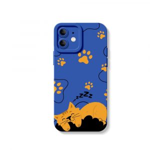 Cozy Cat Nap Paw Print Silicone Case for Apple iPhone Series