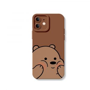 Cheerful Bear Hug Silicone Case for Apple iPhone Series