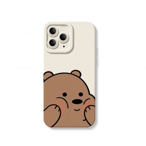 Cheerful Bear Hug Silicone Case for Apple iPhone Series