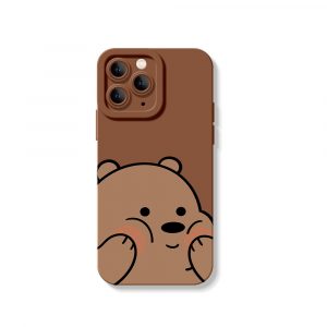 Cheerful Bear Hug Silicone Case for Apple iPhone Series