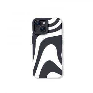 Monochrome Wave Pattern Silicone Case for Apple iPhone Series