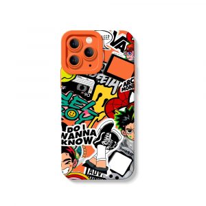 Vibrant Pop Culture Collage Silicone Case for Apple iPhone Series
