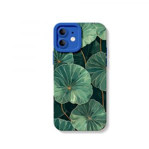 Tropical Lotus Leaf Silicone Case for Apple iPhone Series