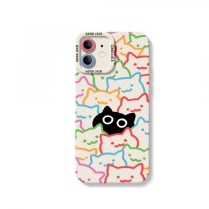 Colorful Cat Silicone Case for Apple iPhone Series