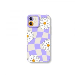 Checkered Daisy Dreams Silicone Case for Apple iPhone Series