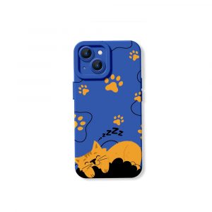 Cozy Cat Nap Paw Print Silicone Case for Apple iPhone Series