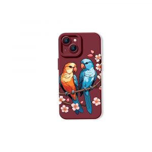 Tropical Parrot Blossom Silicone Case for Apple iPhone Series