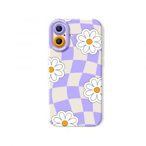 Checkered Daisy Dreams Silicone Case for Apple iPhone Series