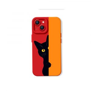 Black Cat Charm Silicone Case for Apple iPhone Series