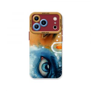 Divine Gaze Watercolor Art Silicone Case for Apple iPhone Series - iPhone 17 Pro, Maroon
