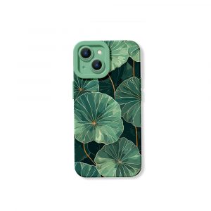 Tropical Lotus Leaf Silicone Case for Apple iPhone Series