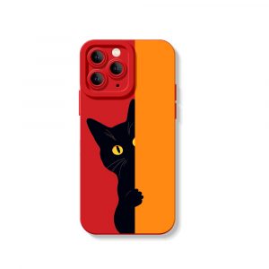 Black Cat Charm Silicone Case for Apple iPhone Series
