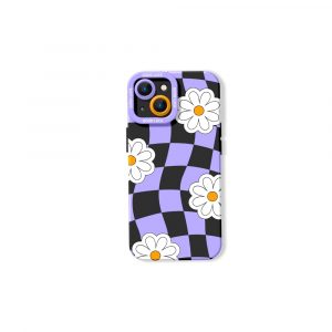 Checkered Daisy Dreams Silicone Case for Apple iPhone Series