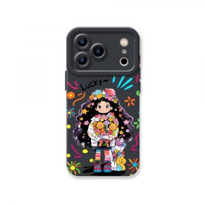 Lucky Flower Girl Charm Silicone Case for Apple iPhone Series