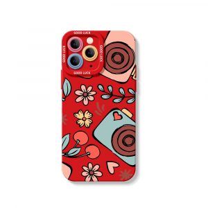 Cherry Blossom Camera Art Silicone Case for Apple iPhone Series