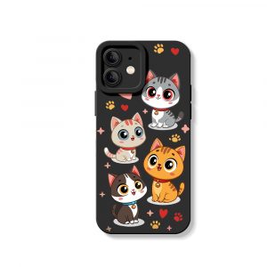 Charming Kawaii Kittens Silicone Case for Apple iPhone Series