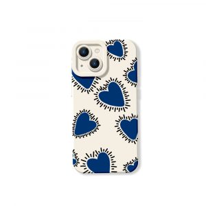 Radiant Blue Hearts Silicone Case for Apple iPhone Series