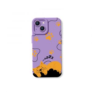 Cozy Cat Nap Paw Print Silicone Case for Apple iPhone Series