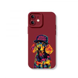 Colorful Dachshund Pop Art Silicone Case for Apple iPhone Series