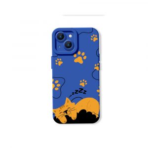 Cozy Cat Nap Paw Print Silicone Case for Apple iPhone Series