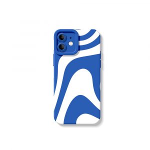 Monochrome Wave Pattern Silicone Case for Apple iPhone Series