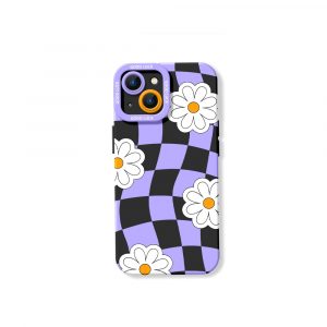 Checkered Daisy Dreams Silicone Case for Apple iPhone Series