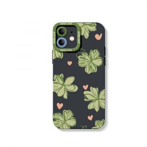 Four-Leaf Clover Charm Silicone Case for Apple iPhone Series