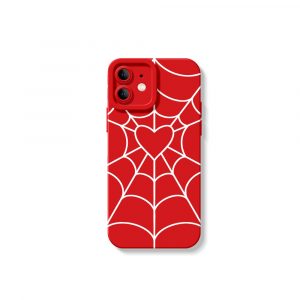 Heart Web Red Silicone Case for Apple iPhone Series