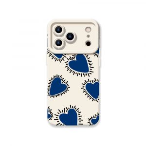 Radiant Blue Hearts Silicone Case for Apple iPhone Series
