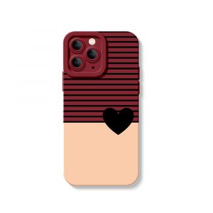 Heart & Stripes Elegance Silicone Case for Apple iPhone Series