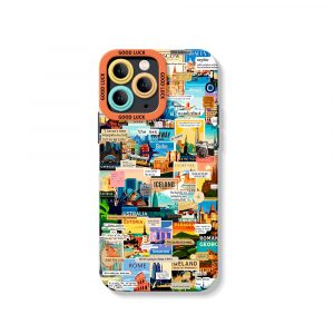 World Travel Collage Silicone Case for Apple iPhone Series