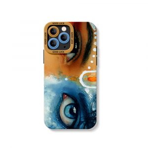 Divine Gaze Watercolor Art Silicone Case for Apple iPhone Series
