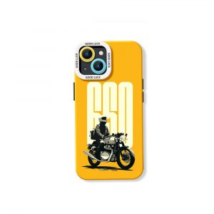 Vintage Motorcycle Adventure Silicone Case for Apple iPhone Series - iPhone 15, Black
